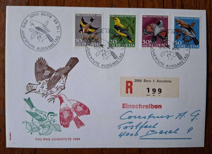 Switzerland 1969 special issue registered and addressed Pro Juventute FDC