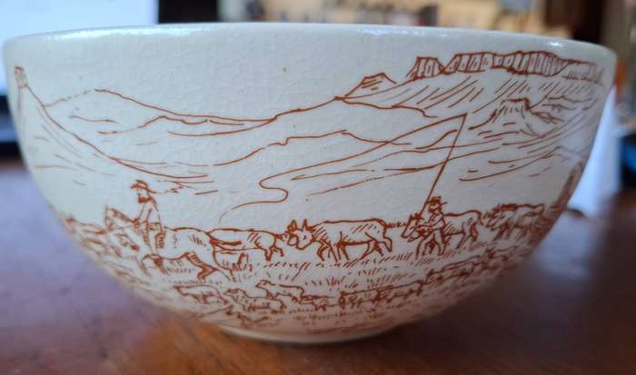 Voortrekker 159th Anniversary of Groot Trek 1838-1988 medium-size bowl, excellent condition