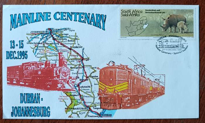 RSA 1995 Mainline Centenary Railways Durban to Johannesburg cover