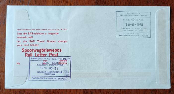 RSA 1978 Last journey of Drakensberg Express Train cover