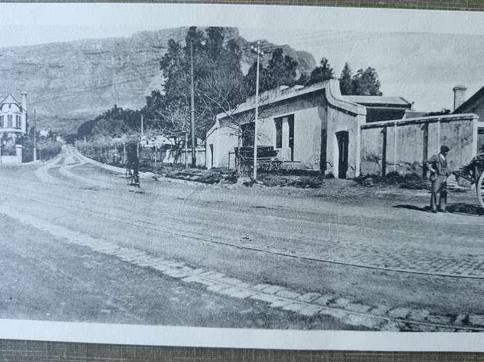 Large card by G Budricks' Adderley Art Gallery Cape Town of Orange Street early 1900s