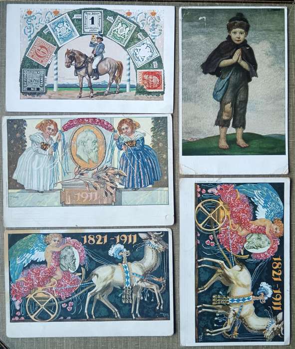 Germany Bavaria lot of 5 unused pre-paid postcards early 1900s