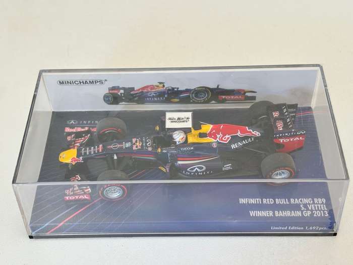 Sebastian Vettel - 2013 Red Bull RB9 F1 `Bahrain GP Winner` (Rare Minichamps 1:43)