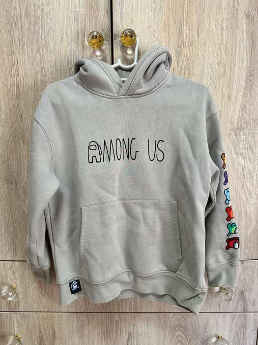 ZARA LIGHT GREY AMONG US HOODIE FOR BOY 140CM