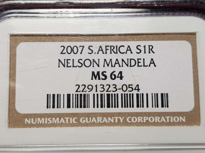 MS 64 RSA 2007 Silver R1 Nelson Mandela - NGC Graded