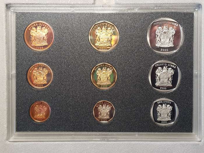 2000 RSA Proof Coin Set Old Coat Of Arms Capsuled In Original SAM Box