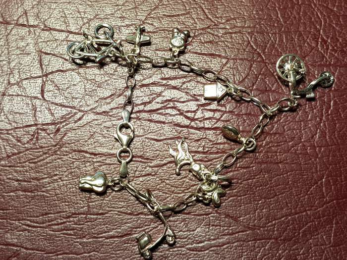 Lovely Genuine Solid Sterling Silver Charm Bracelet in Excellent Condition - [11 g]