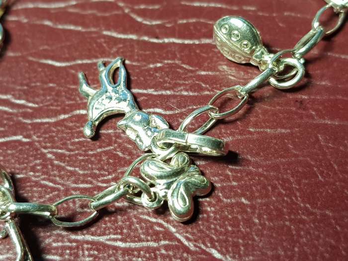 Lovely Genuine Solid Sterling Silver Charm Bracelet in Excellent Condition - [11 g]