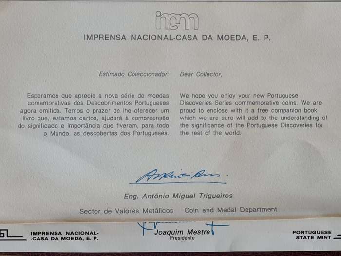 Portuguese Discovery Capsuled Proof Silver Commemorative Coin Set 1988