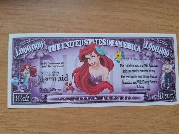 America 1 million dollar novelty note - Little Mermaid