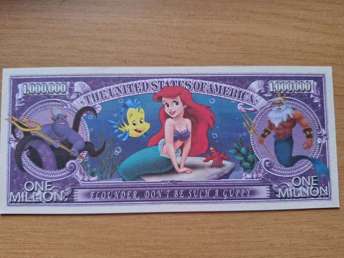 America 1 million dollar novelty note - Little Mermaid