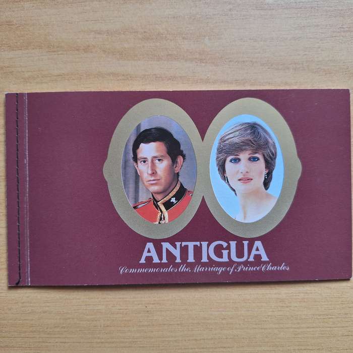 Antigua stamp booklet commemorating Royal Wedding 1981 Prince Charles and Diana