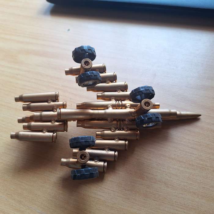 Aircraft bomber made from bullet shells