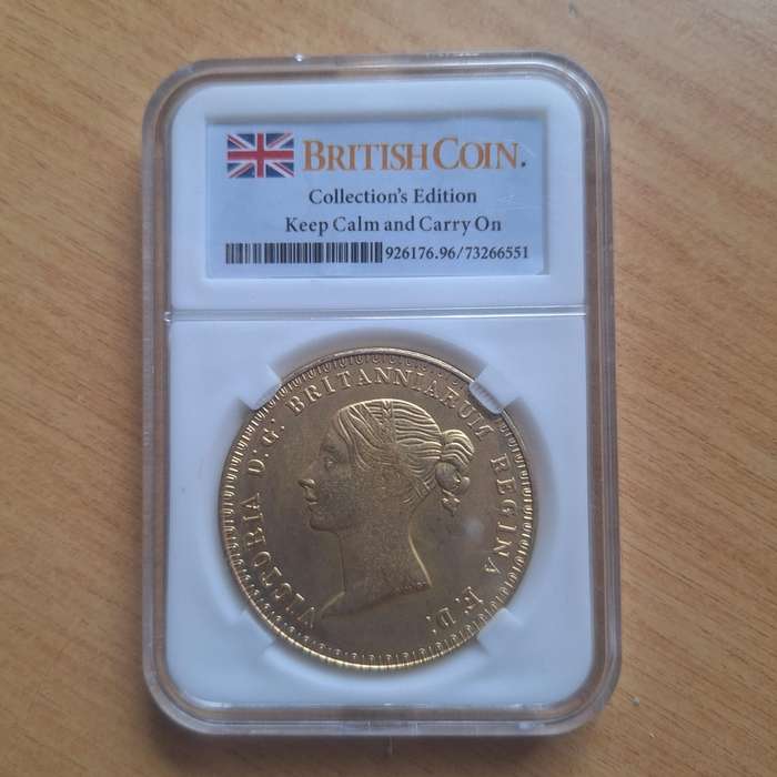 Replica vintage British 1839 Queen Victoria & Lion collectible souvenir coin