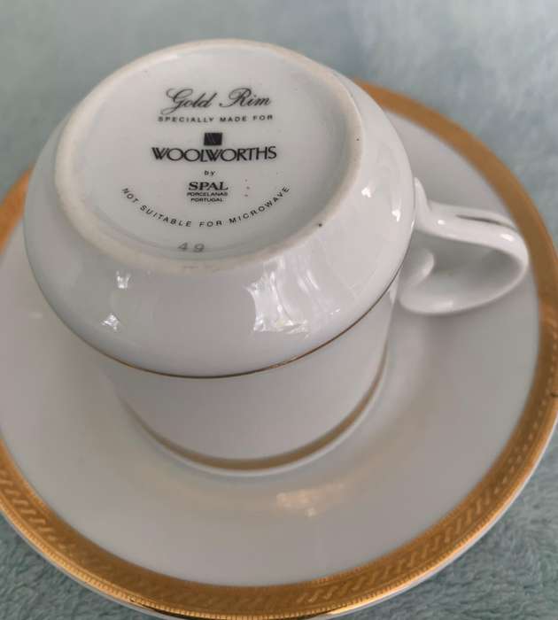 Woolworth Coffee cup with gold trim