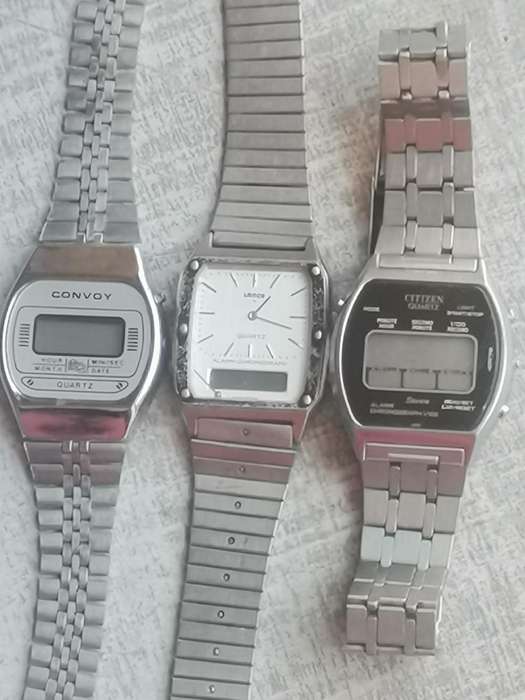 MENS VINTAGE DIGITAL WATCH COLLECTION - CITIZEN, LANCO AND CONVOY - BIDDING FOR ALL 3 WATCHES