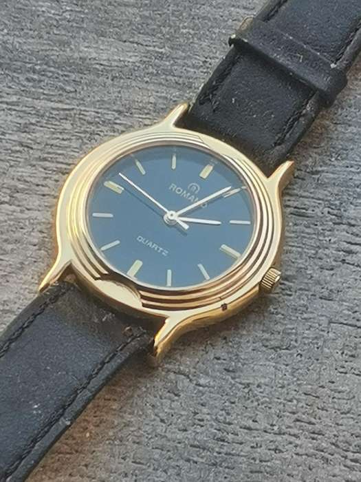 MENS VINTAGE ROMANO 18K GOLD PLATED WATCH IN EXCELLENT WORKING CONDITION