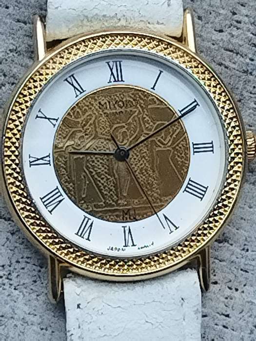 LADIES STUNNING MIYOKO GOLD AND WHITE WATCH IN EXCELLENT WORKING CONDITION
