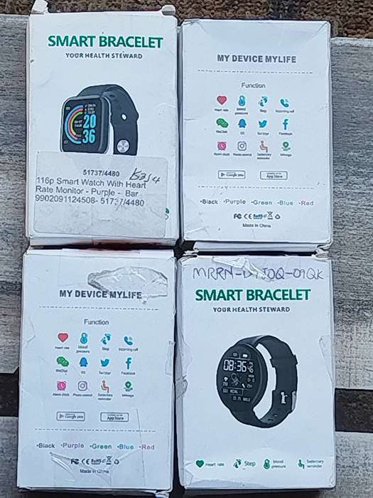 4 x SMART WATCHES IN BOXES - BIDDING FOR ALL 4 WATCHES WINNER TAKES ALL