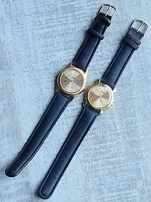 MENS VINTAGE SUN GOLD WATCH SET BOTH IN EXCELLENT WORKING CONDITION - BIDDING FOR BOTH WATCHES