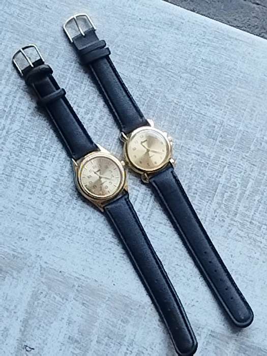 MENS VINTAGE SUN GOLD WATCH SET BOTH IN EXCELLENT WORKING CONDITION - BIDDING FOR BOTH WATCHES