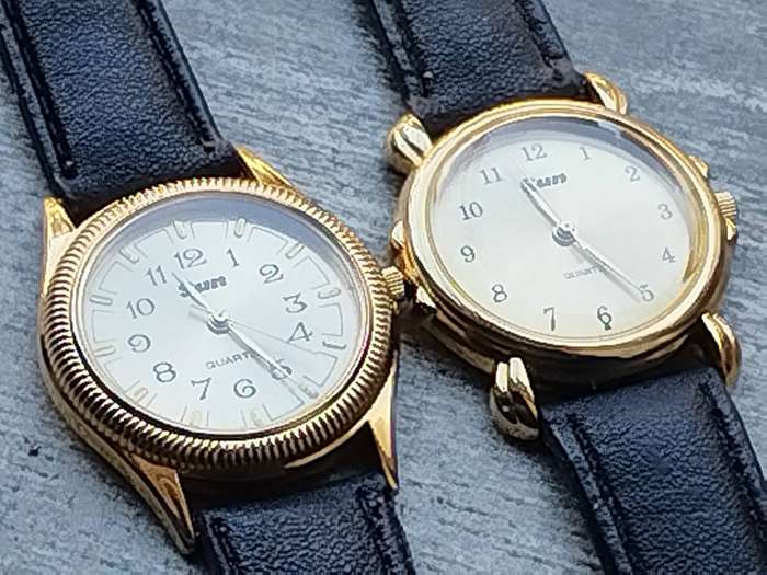 MENS VINTAGE SUN GOLD WATCH SET BOTH IN EXCELLENT WORKING CONDITION - BIDDING FOR BOTH WATCHES