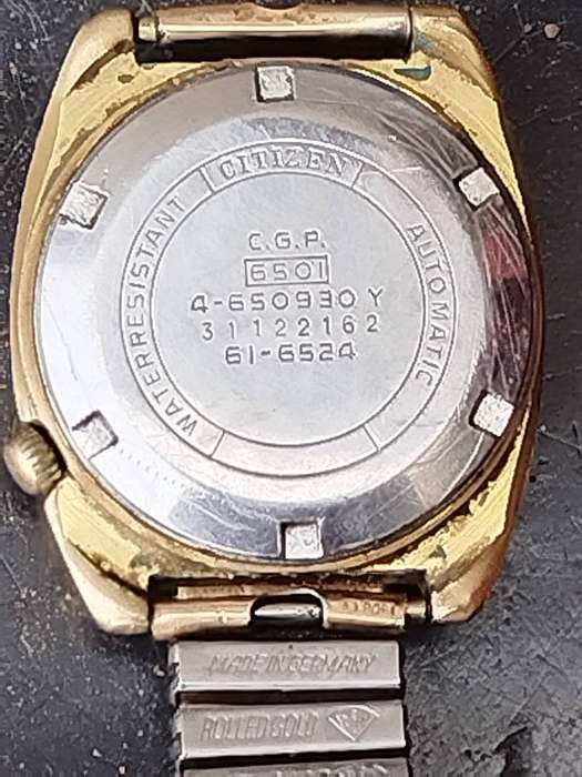 MENS VINTAGE 1970's CITIZEN CGP6501 AUTOMATIC GOLD WATCH - UNTESTED SELLING FOR SPARES OR REPAIRS