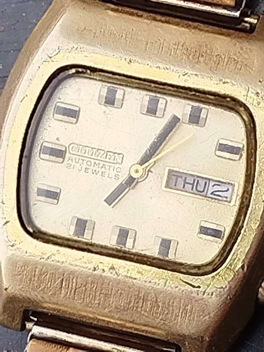 MENS VINTAGE 1970's CITIZEN CGP6501 AUTOMATIC GOLD WATCH - UNTESTED SELLING FOR SPARES OR REPAIRS