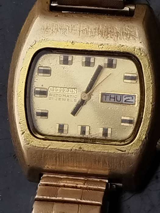 MENS VINTAGE 1970's CITIZEN CGP6501 AUTOMATIC GOLD WATCH - UNTESTED SELLING FOR SPARES OR REPAIRS
