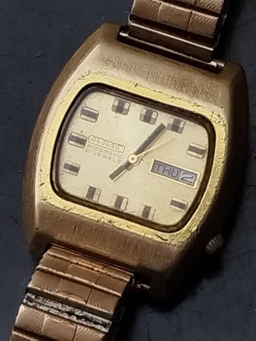 MENS VINTAGE 1970's CITIZEN CGP6501 AUTOMATIC GOLD WATCH - UNTESTED SELLING FOR SPARES OR REPAIRS