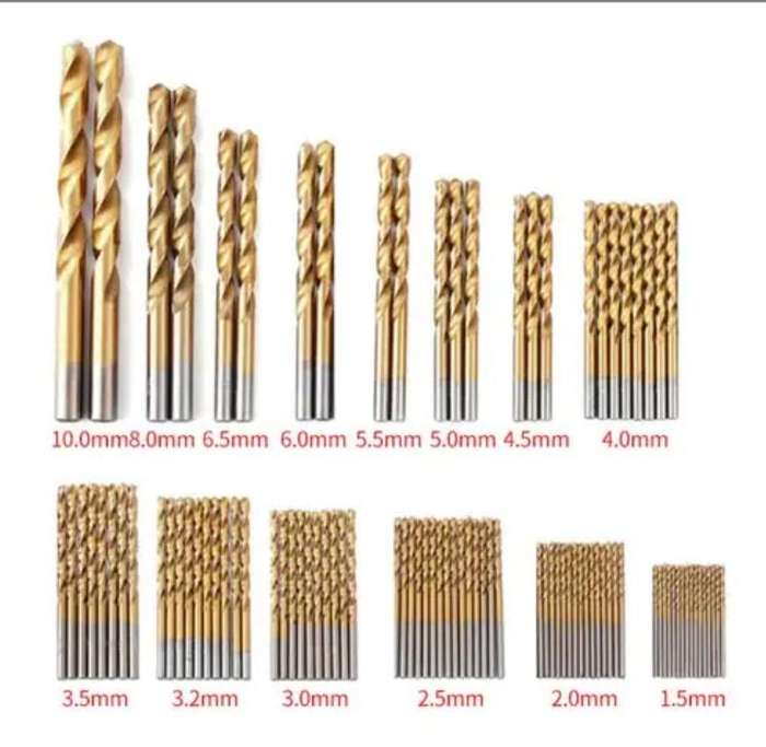 99PCS Titanium Coated Twist Drill Bit Set with Case