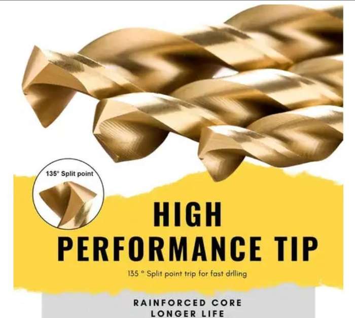 99PCS Titanium Coated Twist Drill Bit Set with Case