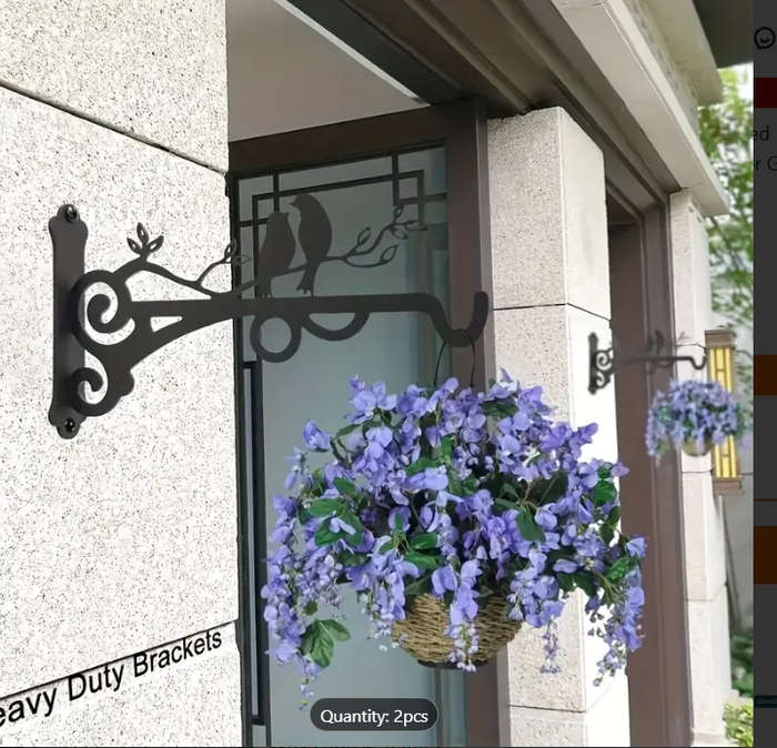 2-Pack Metal Plant Bracket with Bird Silhouette
