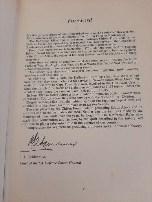THE KAFFRARIAN RIFLES 1876-1986 FRANCIS L. COLEMAN SIGNED BY AUTHOR FIRST EDITION 1988