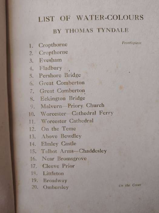 WORCESTERSHIRE WATER-COLOURS by THOMAS TYNDALE