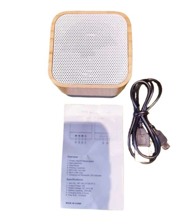 OKIYO BAMBOO CORPRATE BRANDED BLUETOOTH MINI SPEAKER - VERY GOOD CONDITION
