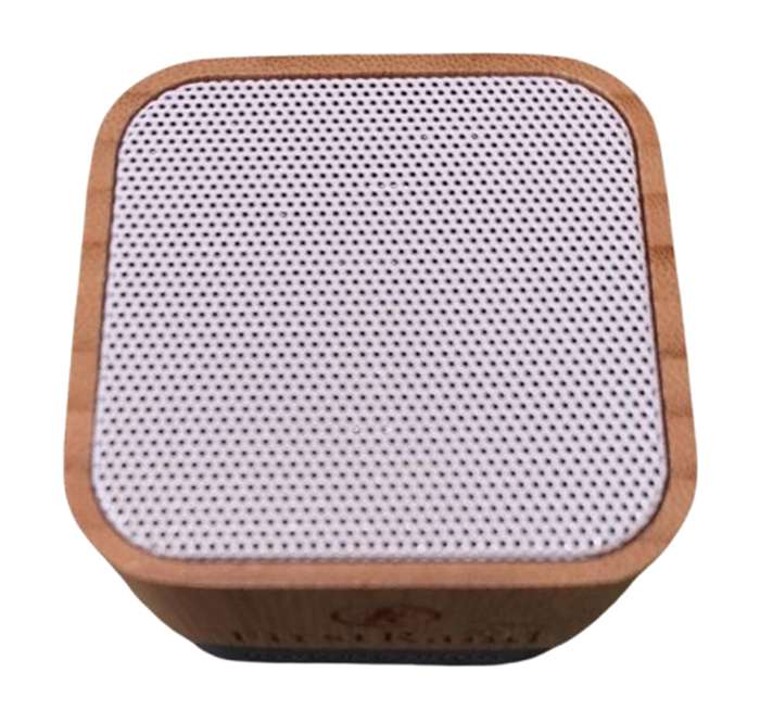 OKIYO BAMBOO CORPRATE BRANDED BLUETOOTH MINI SPEAKER - VERY GOOD CONDITION
