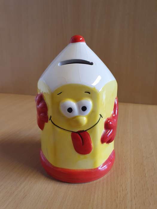 Ceramic Crayon Shape Money Box - height 15cm width 9cm