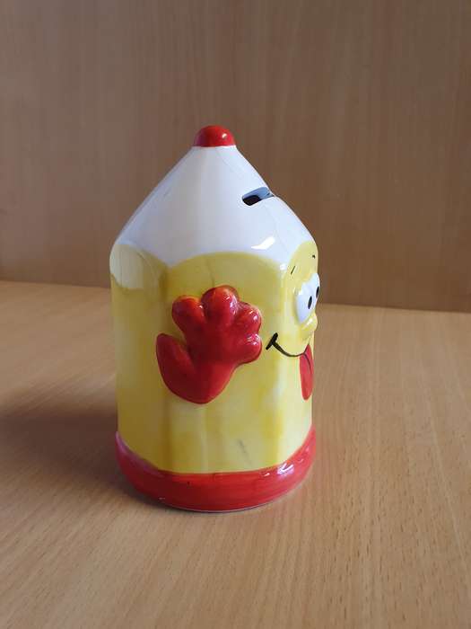 Ceramic Crayon Shape Money Box - height 15cm width 9cm