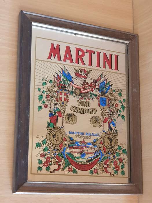 Martini Vino Vermouth Mirror Bar Display  (23cm x 18cm)