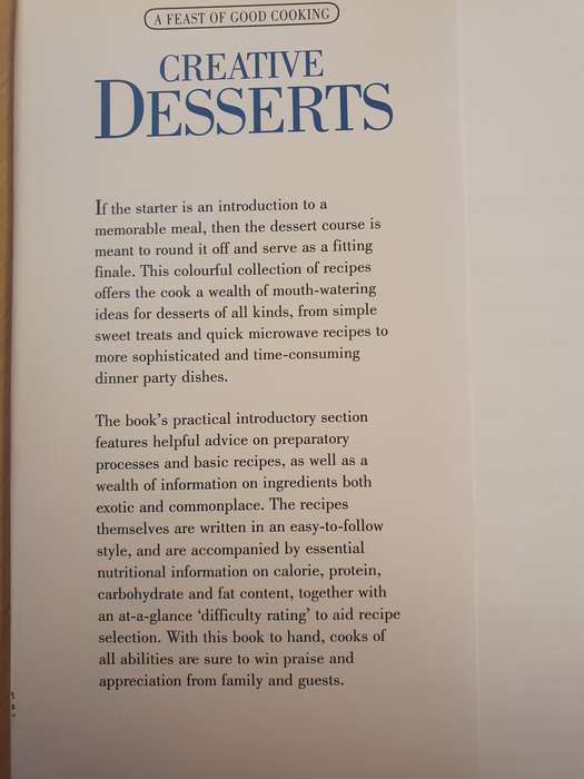 A Feast of Good Cooking - Creative Desserts  (Hardcover)