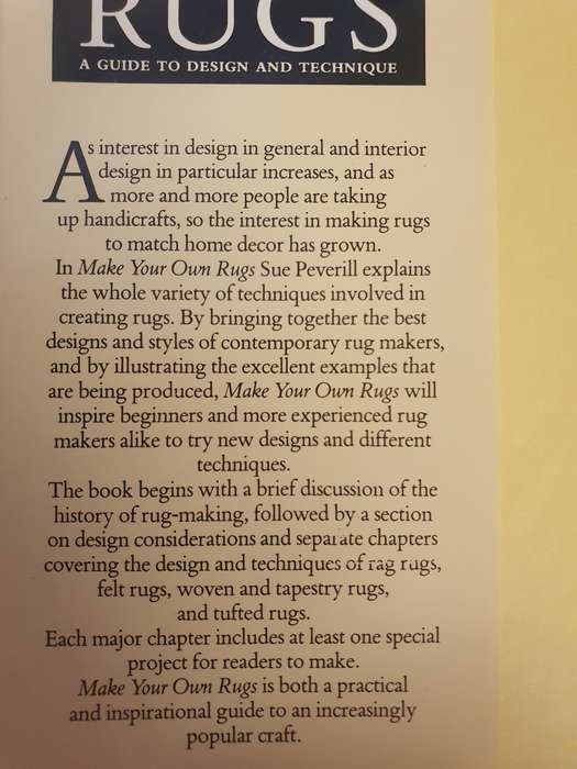Make Your Own Rugs - A Guide to Design and Technique: Sue Peverill (Hardcover)
