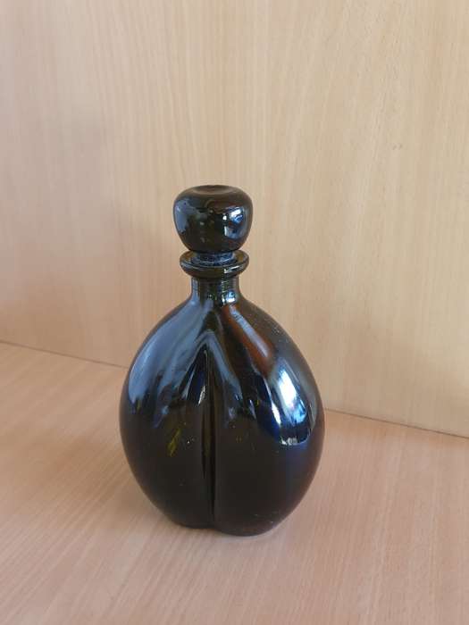 Black Glass Figurine Shaped Bottle  (height 19cm width 15cm)