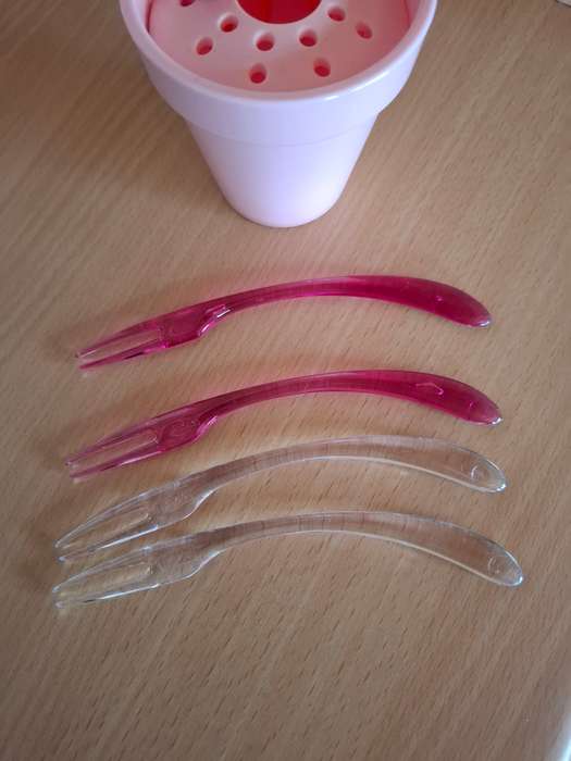 Set of 9 Koziol Acrylic Pic Up Party Forks  (Made in Germany)