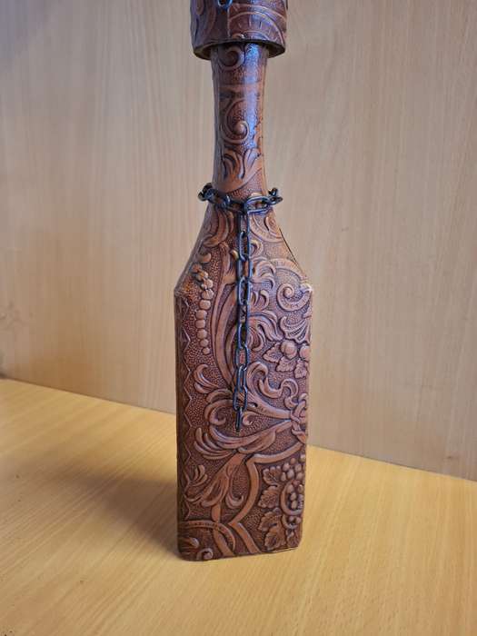 Leather Covered Glass Bottle