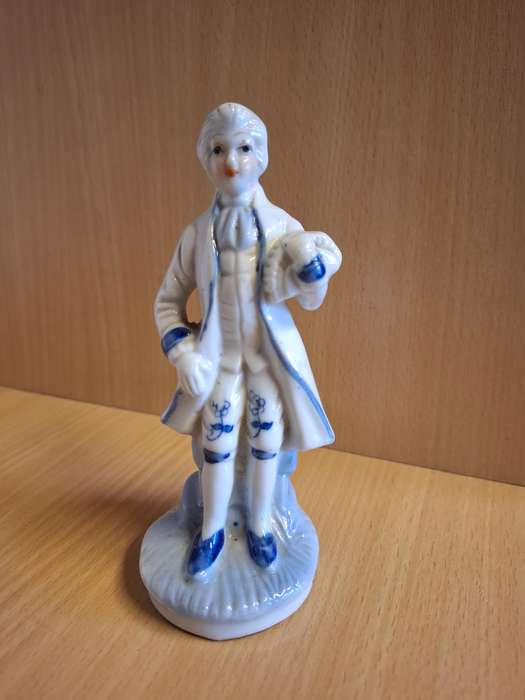 Blue & White Male Figurine - height 15cm width 6cm