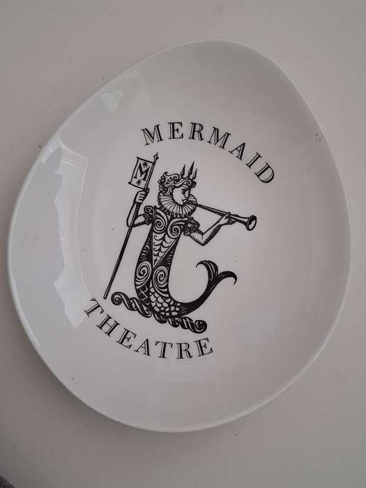 Vintage Fine Bone China Crown Staffordshire Mermaid Theatre Dish (Made in England)