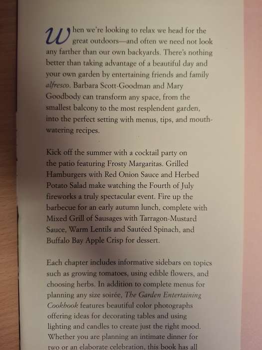 The Garden Entertaining Cookbook : Barbara Scott-Goodman & Mary Goodbody (Hardcover)
