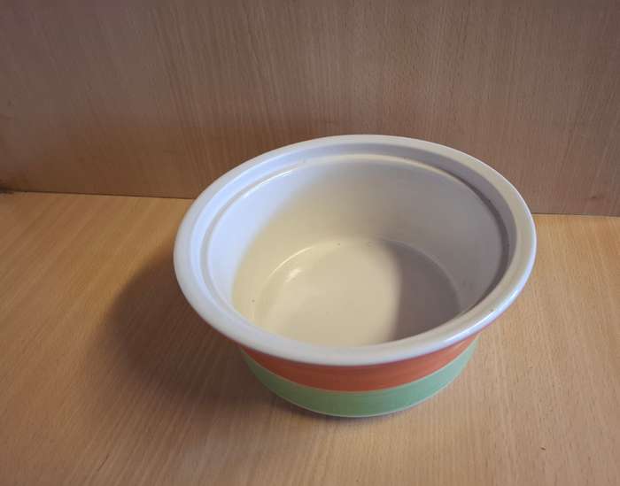 Set of 3 Round Ceramic Striped Bowls