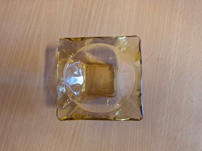 Small Vintage Glass Ashtray  (9cm x 9cm)